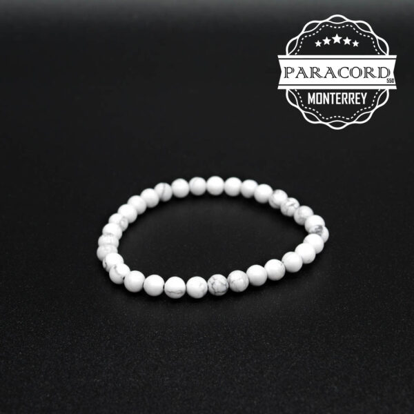 PULSERA TURQUESA BLANCA 6MM