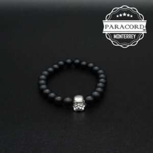 PULSERA ONIX MATE 8MM CON CUENTA ALEACIÓN DE ZINC STORMTROOPER