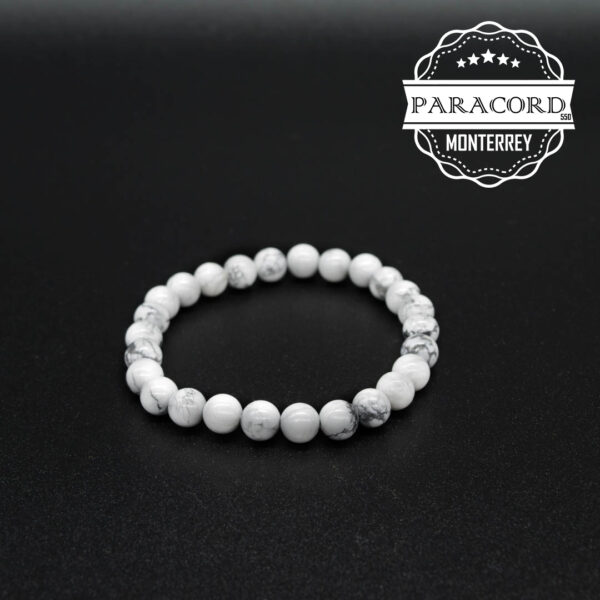 PULSERA TURQUESA BLANCA 8MM