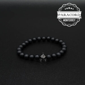 PULSERA ONIX MATE 8MM CON CUENTA DE CASCO ROMANO