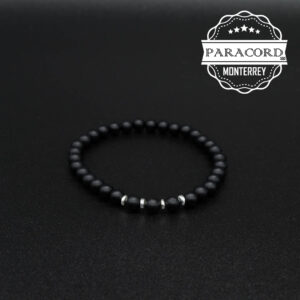 PULSERA ONIX MATE 6MM CON SEPARADORES DE ACERO INOX